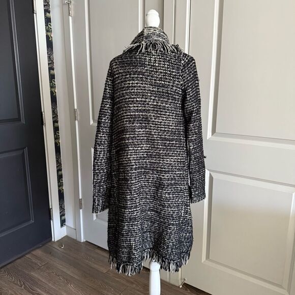 Vince Black Neutral Wool Tweed Open Draped Cardigan Duster Size S - Picture 4 of 8